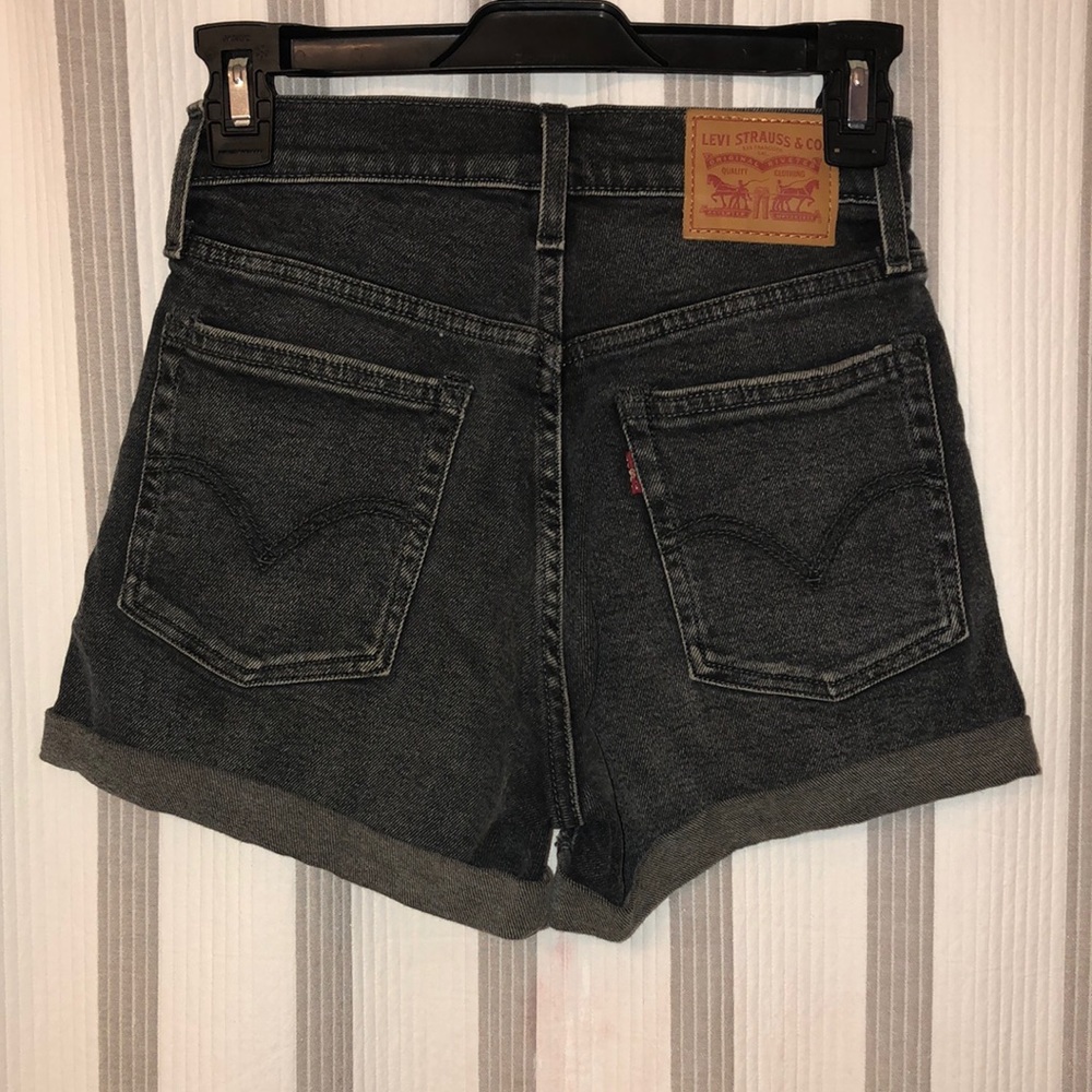 Levi Black Washed Out Shorts